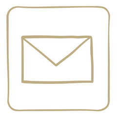  The envelope is an icon in a light brown frame. Vector graphics.