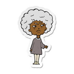 Obraz premium sticker of a cartoon old lady