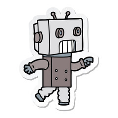 sticker of a cartoon robot