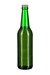 bottle with beer on white background