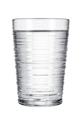 Glass with fresh water on white background