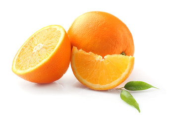 Tasty orange fruit on white background