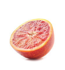 Tasty blood orange fruit on white background