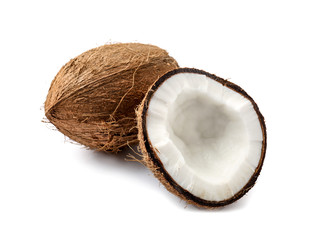 Tasty coconut on white background