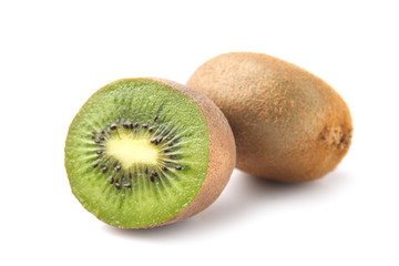 Tasty kiwi fruit on white background