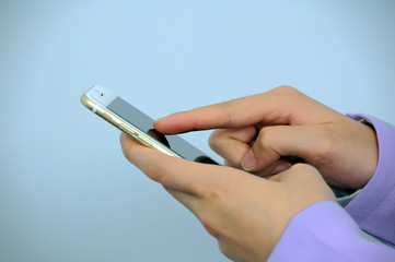 Hand holding smart phone