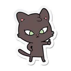 sticker of a cute cartoon cat