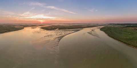 Survol de la Baie de Somme près de Saint-Valery-sur-Somme