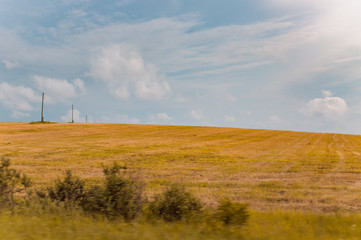 Fototapeta na wymiar a field on a hill