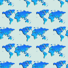 Seamless wallpaper with world map.
