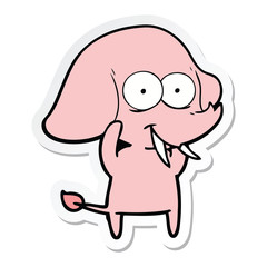 Obraz premium sticker of a happy cartoon elephant