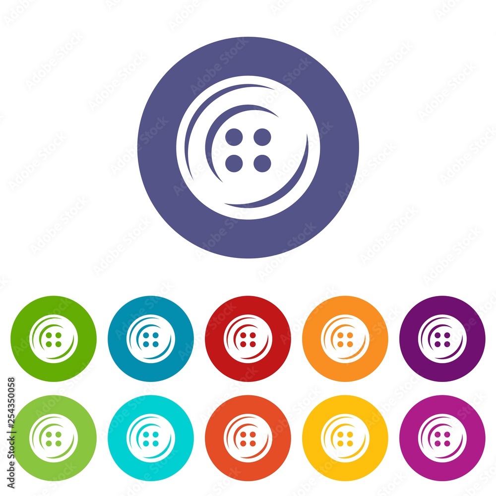 Aufkleber fashion button icons color set vector for any web design on white background