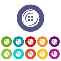 Fashion button icons color set vector for any web design on white background