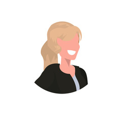 attractive businesswoman face avatar smiling blonde business woman office worker female cartoon character portrait flat white background