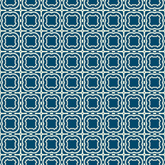 Abstract Vector Seamless Pattern With Abstract Geometric Style. Repeating Sample Figure And Line. For Fashion Interiors Design, Wallpaper, Textile Industry. Silver blue color