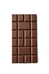 Tasty milk chocolate on white background