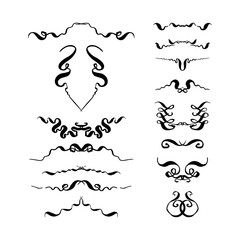 set of calligraphic elements for design