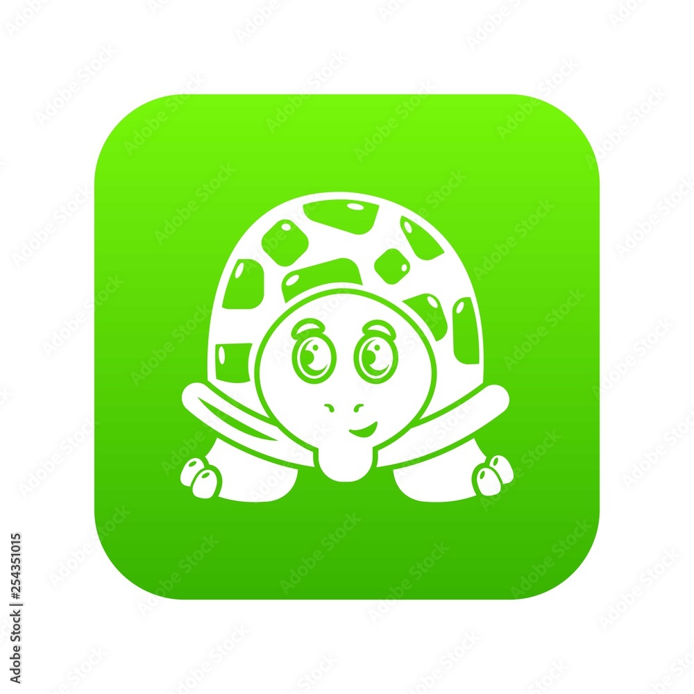 Poster cheerful turtle icon. simple illustration of cheerful turtle vector icon for web