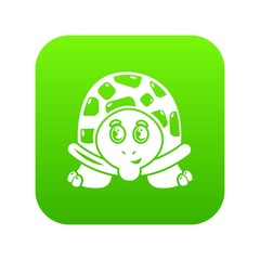 Obraz premium Cheerful turtle icon. Simple illustration of cheerful turtle vector icon for web