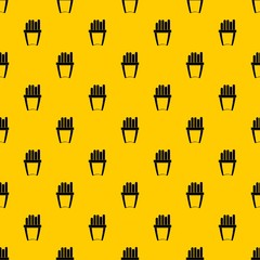Portion of french fries pattern seamless vector repeat geometric yellow for any design