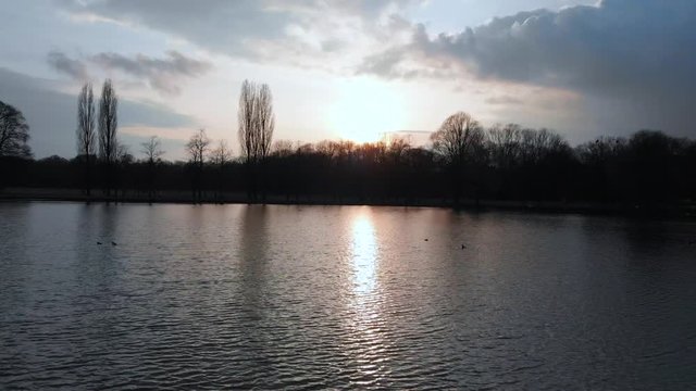 Munich Kleinhesseloher lake fotage