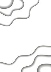 Vertical banner with 3D paper cut white layers abstract background size A4. Cover for business presentation, banner, poster, greeting card. Vector illustration.