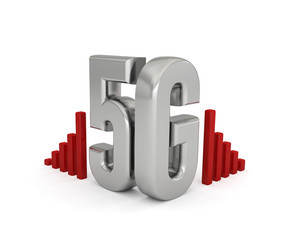 5G network technology internet wireless Text 3D