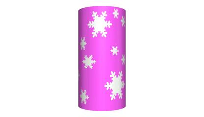 gift box with ribbon and cylindrical shape isolated on white background