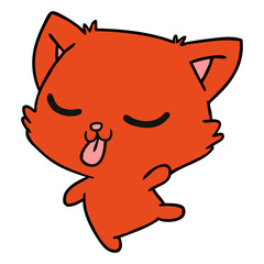 Fototapeta premium cartoon of cute kawaii cat