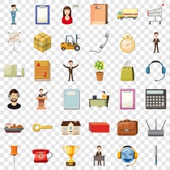 Business icons set. Cartoon style of 36 business vector icons for web for any design