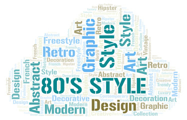 80's Style word cloud.