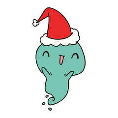 christmas cartoon of kawaii ghost
