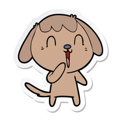 sticker of a cute cartoon dog