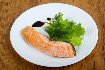 Steamed salmon