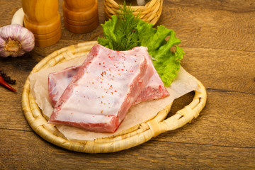 Raw pork ribs