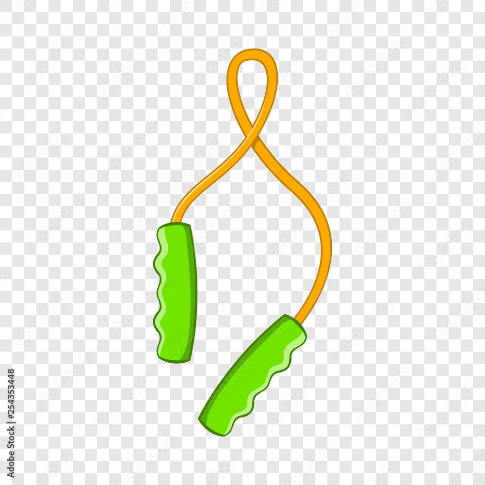 Poster skipping rope icon in cartoon style isolated on background for any web design