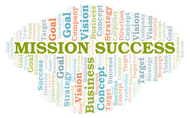 Mission Success word cloud.