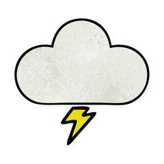 retro grunge texture cartoon thunder cloud