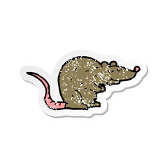 retro distressed sticker of a cartoon rat