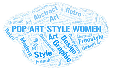 Pop Art Style Women word cloud.