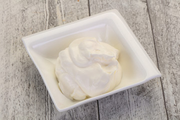 Sour cream in the bowl