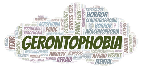 Fototapeta premium Gerontophobia word cloud.