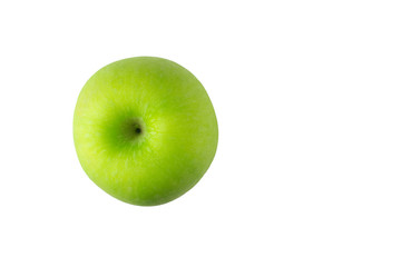 Top view of green apple on white background with clipping path 