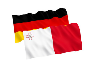 Flags of Germany and Malta on a white background