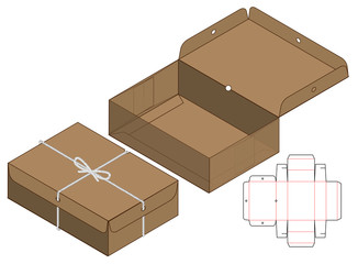 Box packaging die cut template design. 3d mock-up