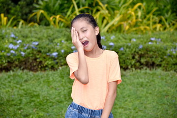Fototapeta premium Sleepy Young Filipina Person