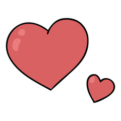 quirky hand drawn cartoon pink hearts