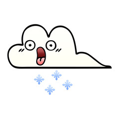 gradient shaded cartoon shocked snow cloud