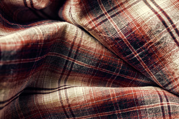 checkered fabric close up for texture or background
