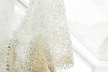 White Wedding dress detail